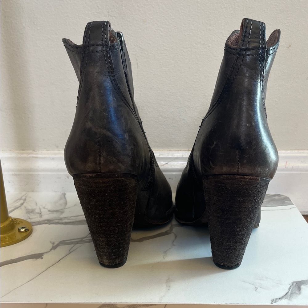 Frye Dark Brown Leather Heeled Boots - Picture 5 of 7